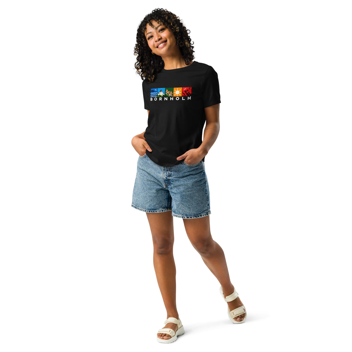 Bornholm Icons Women’s Relaxed T-Shirt – White Print