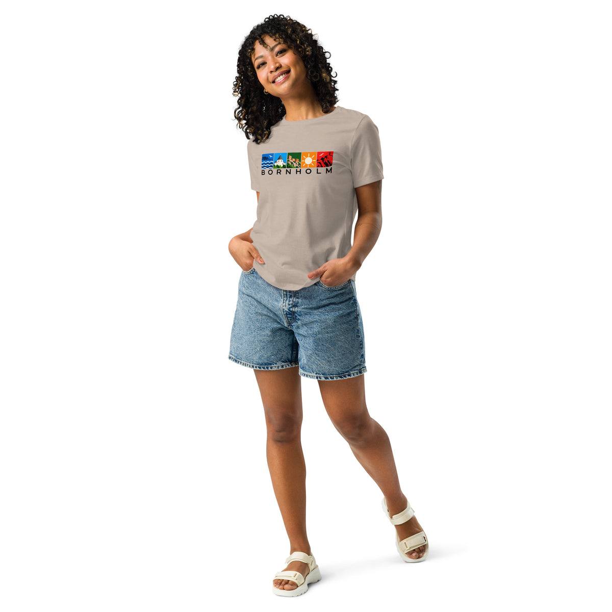 Bornholm Icons Women’s Relaxed T-Shirt – Black Print